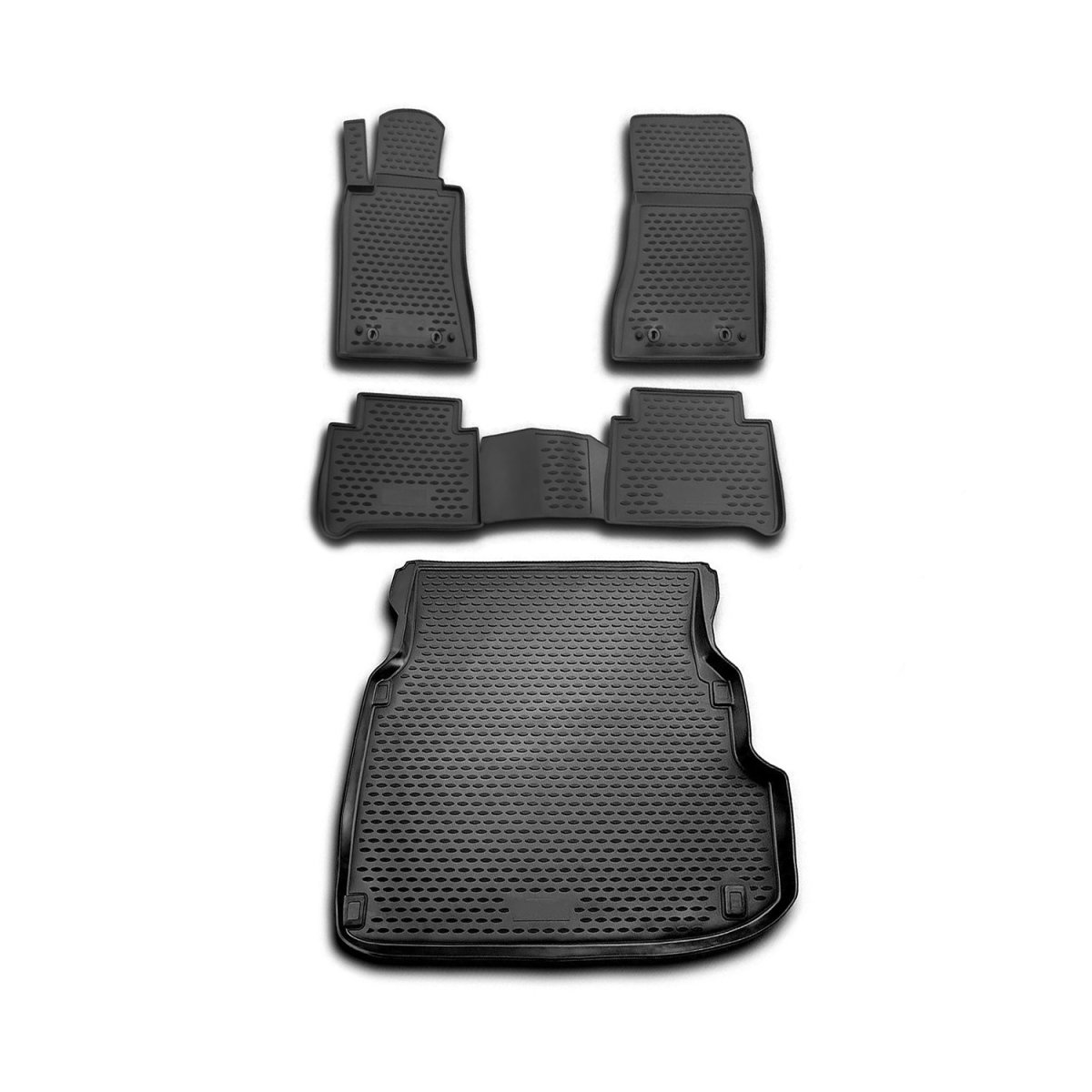 Mercedes E Class 3D Floor-Trunk Mats - Omac - Black - '04-'09 Mercedes E Class 3D Floor-Trunk Mats - Omac - Black - '04-'09